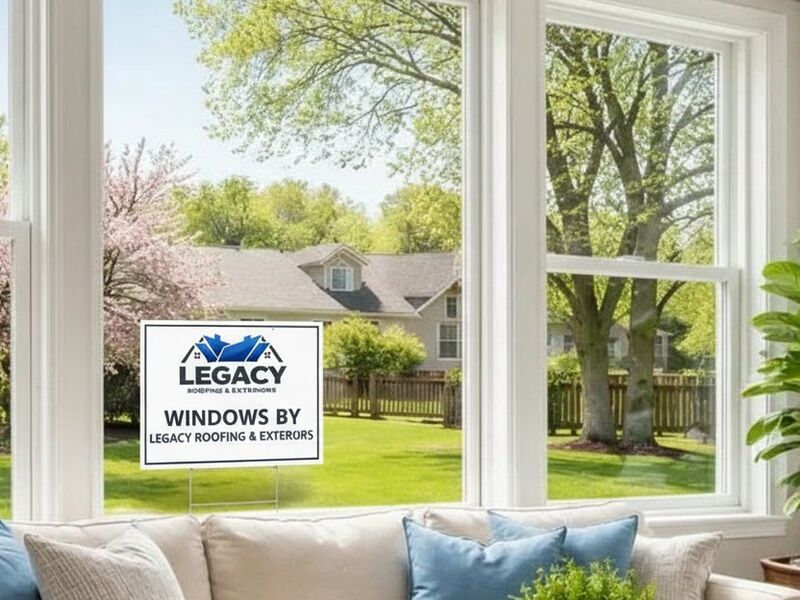 Energy-efficient replacement windows on a Kansas City home